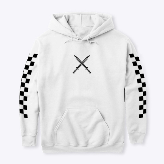Swords Checkered Hoodie Black Accents | Premium Unisex T-Shirt