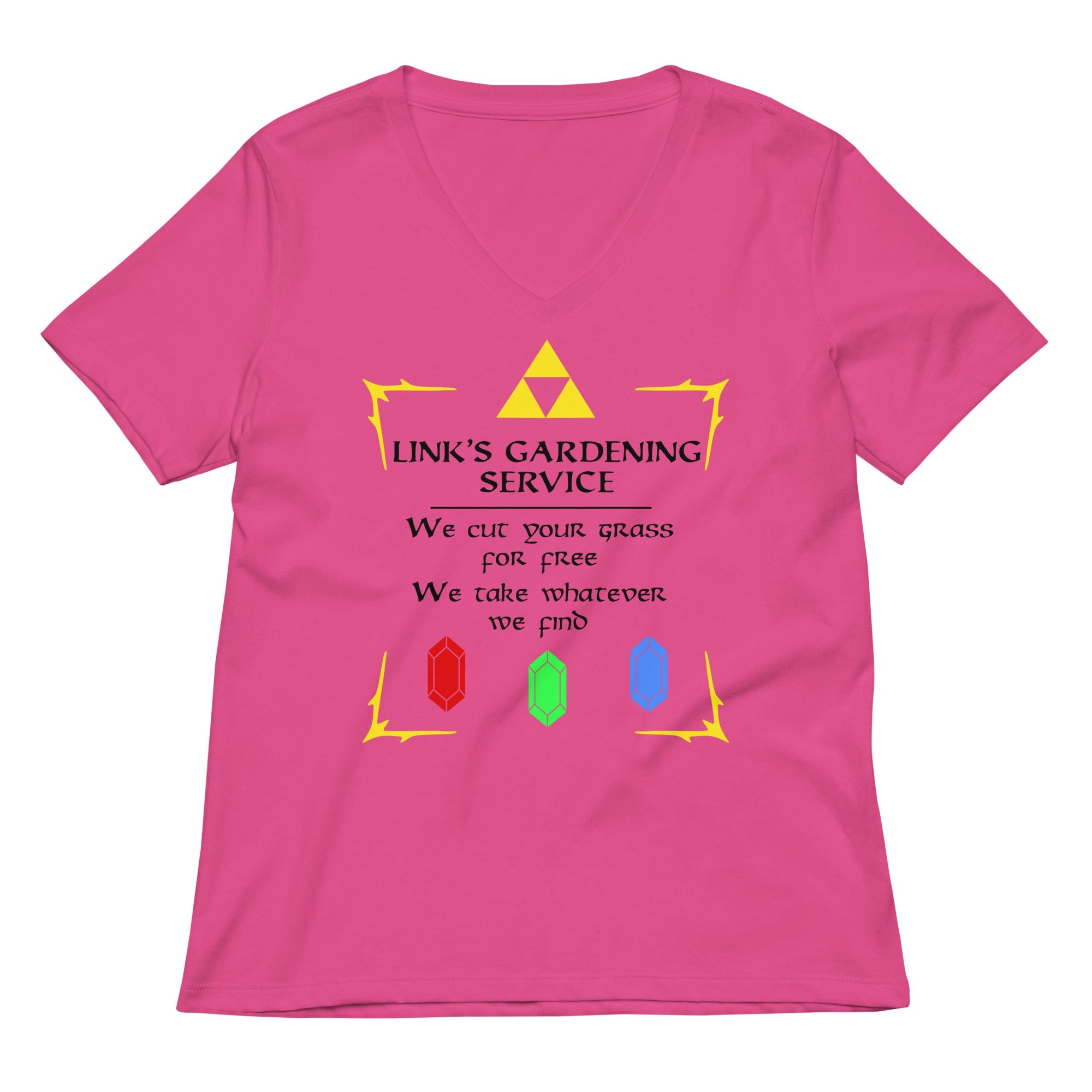 Link S Gardening Service Women V Neck Tee V Neck T Shirt Premium Print
