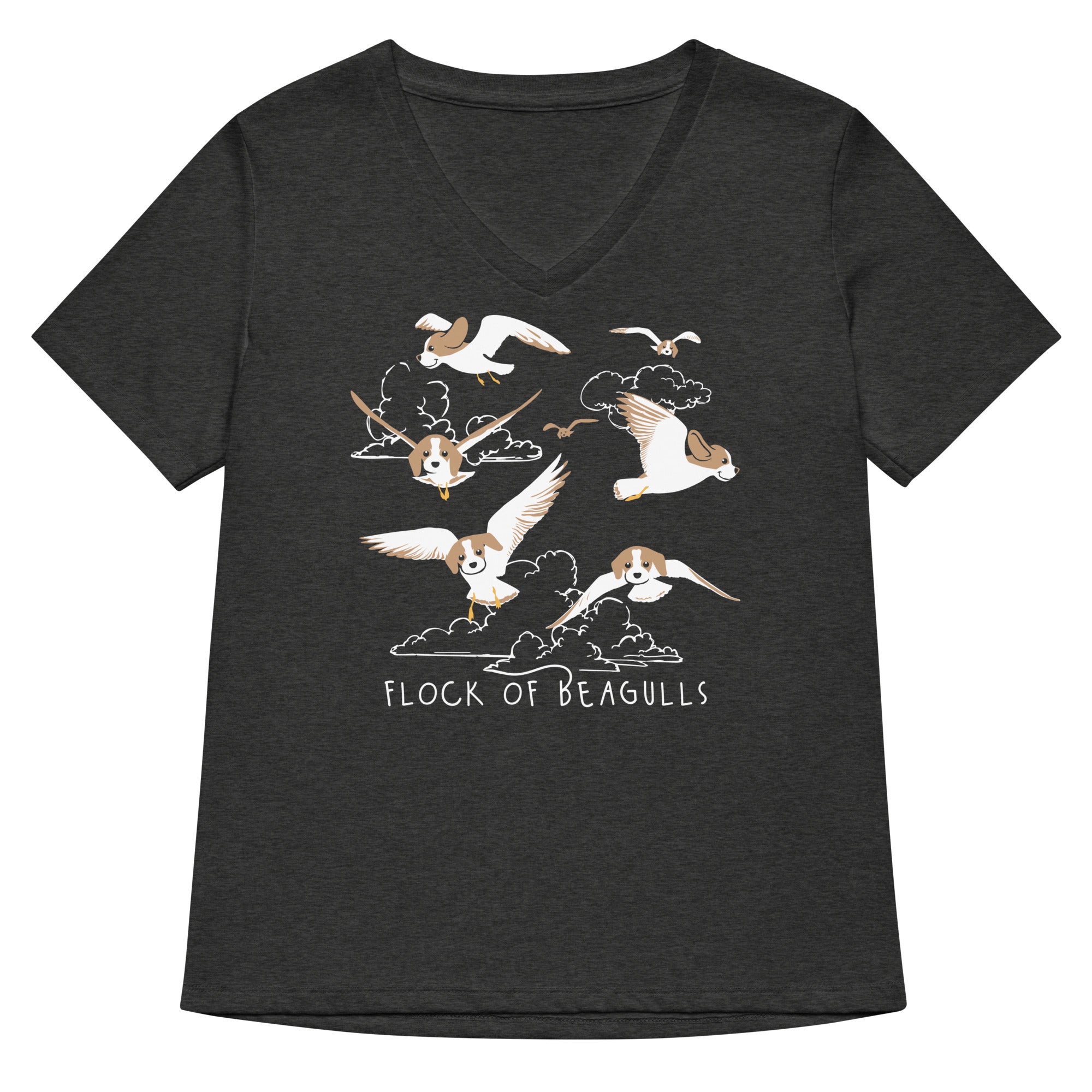 Flock Of Beagulls Women S V Neck Tee V Neck T Shirt Everyday Wear
