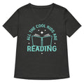 All The Cool Kids Are Reading Women S V Neck Tee V Neck T Shirt Premium Print