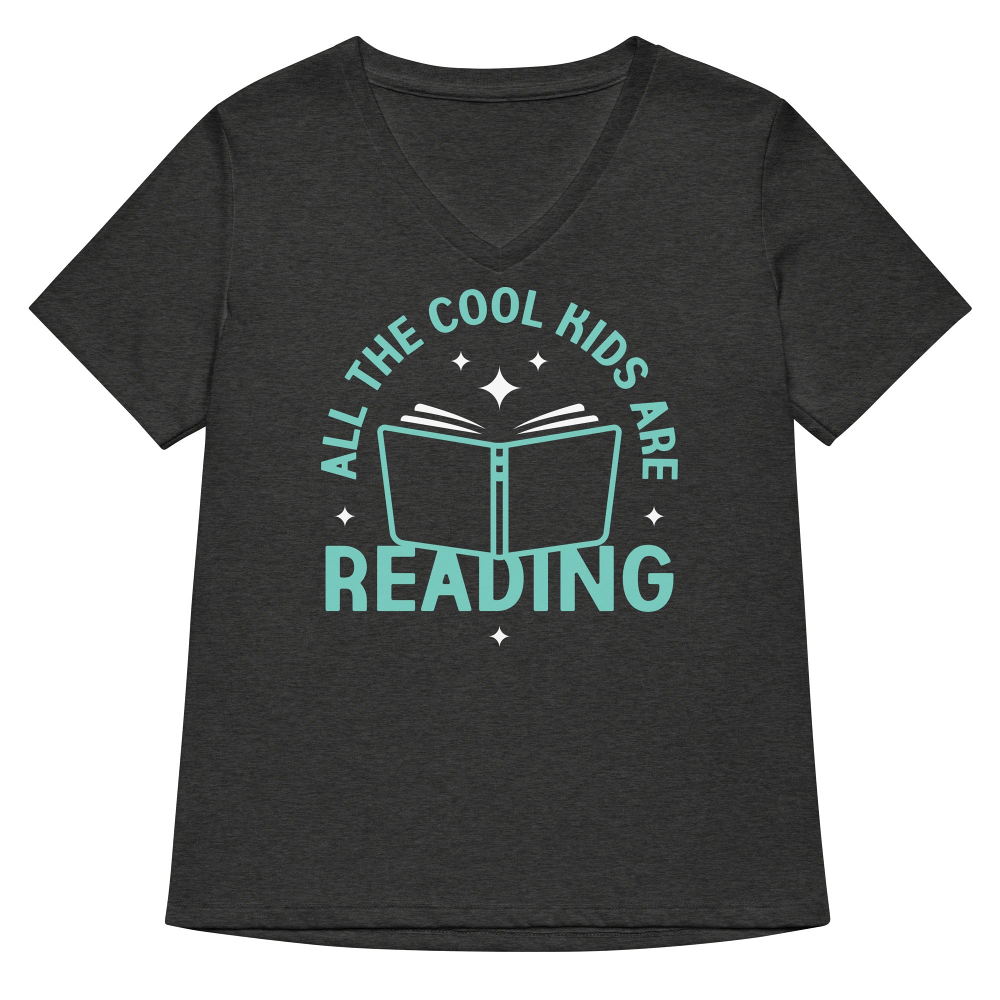 All The Cool Kids Are Reading Women S V Neck Tee V Neck T Shirt Premium Print