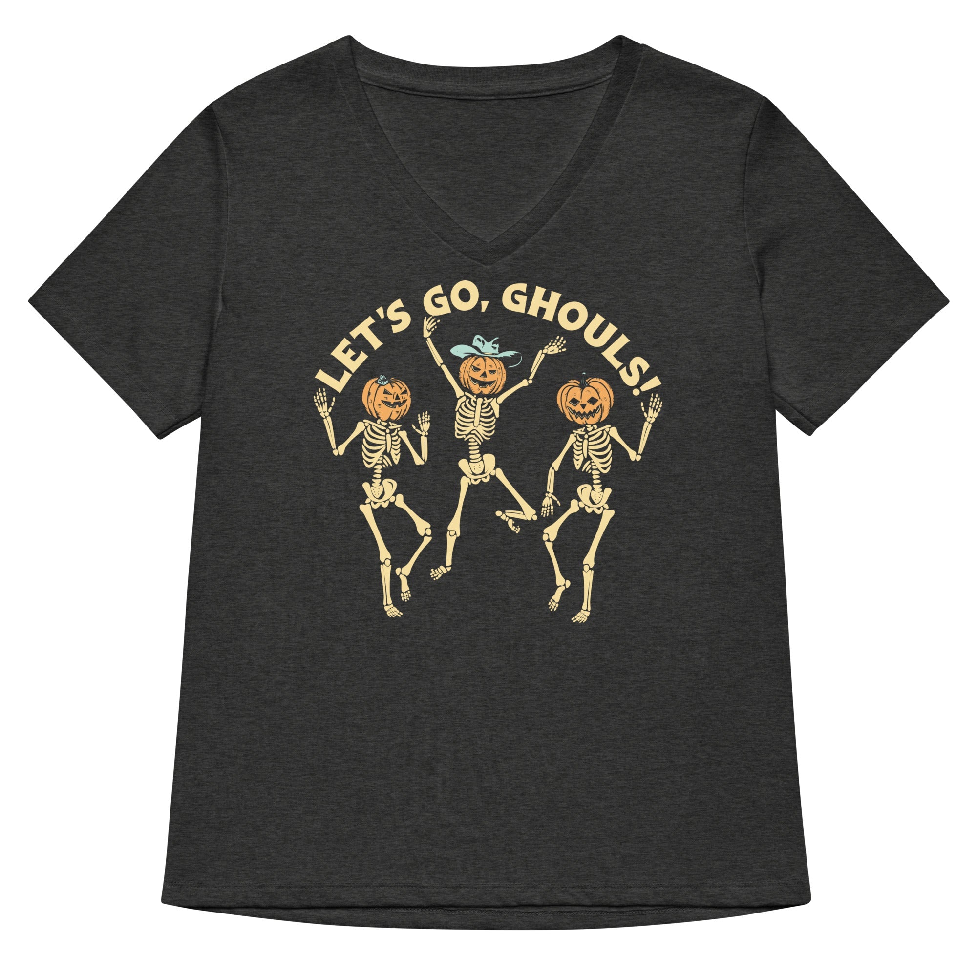 Let S Go Ghouls Women V Neck Tee V Neck T Shirt Premium Print