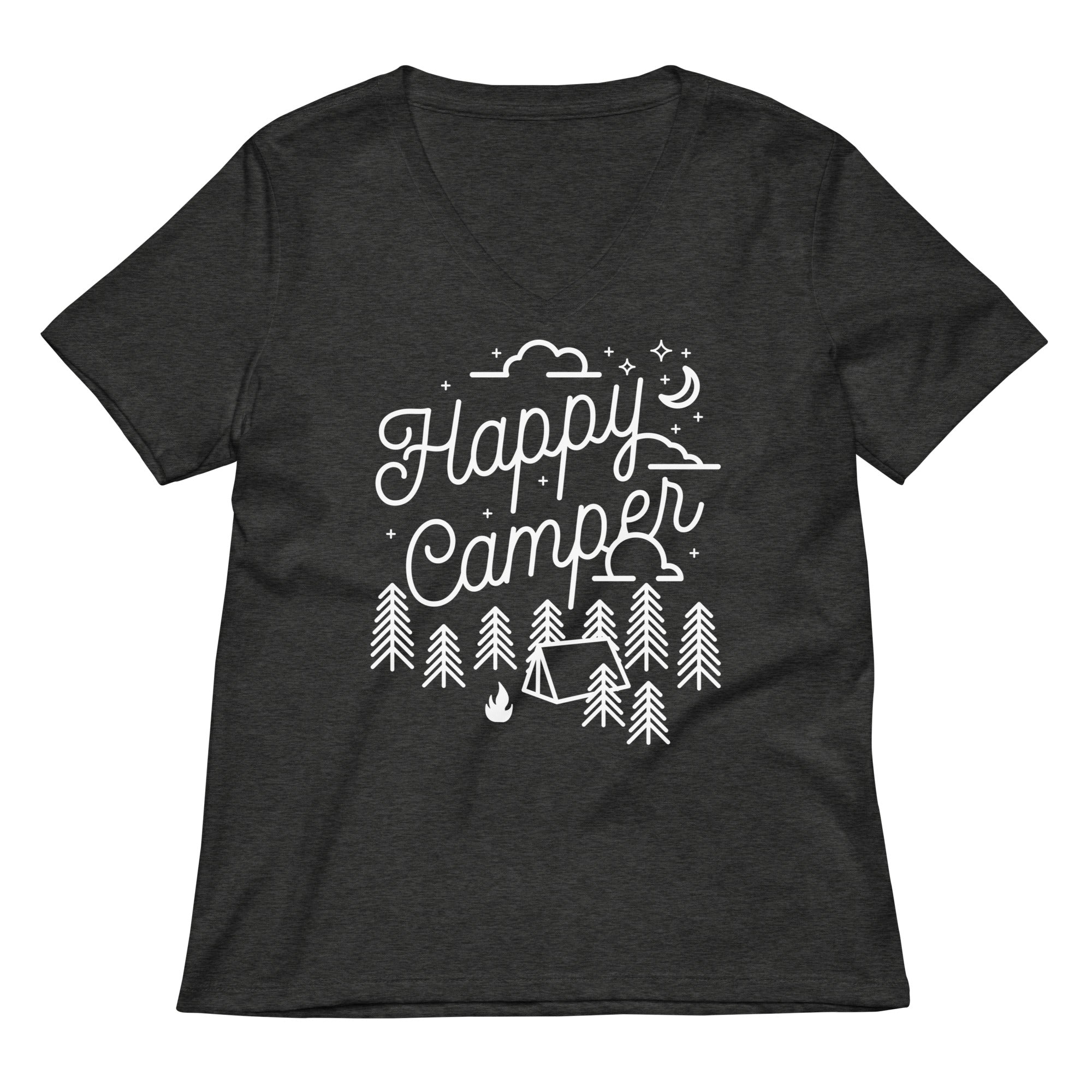 Happy Camper Women S V Neck Tee V Neck T Shirt Gift Ready
