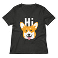 Hi Corgi Women S V Neck Tee V Neck T Shirt Clean Design