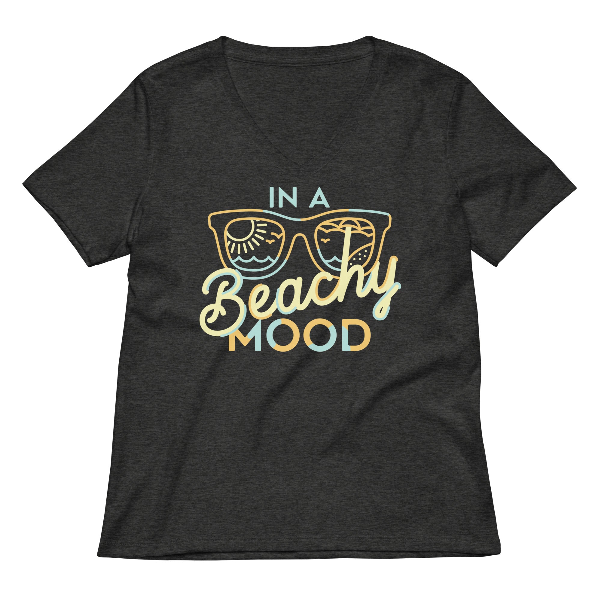 In A Beachy Mood Women S V Neck Tee V Neck T Shirt Minimal Style