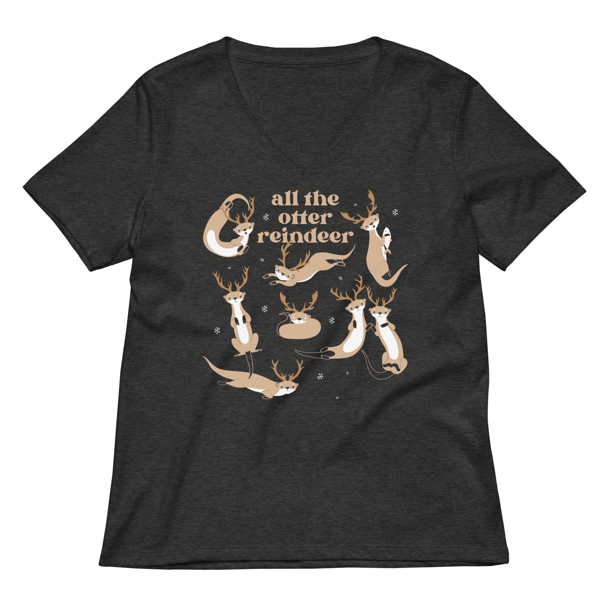 All The Otter Reindeer Women S V Neck Tee V Neck T Shirt US Trend