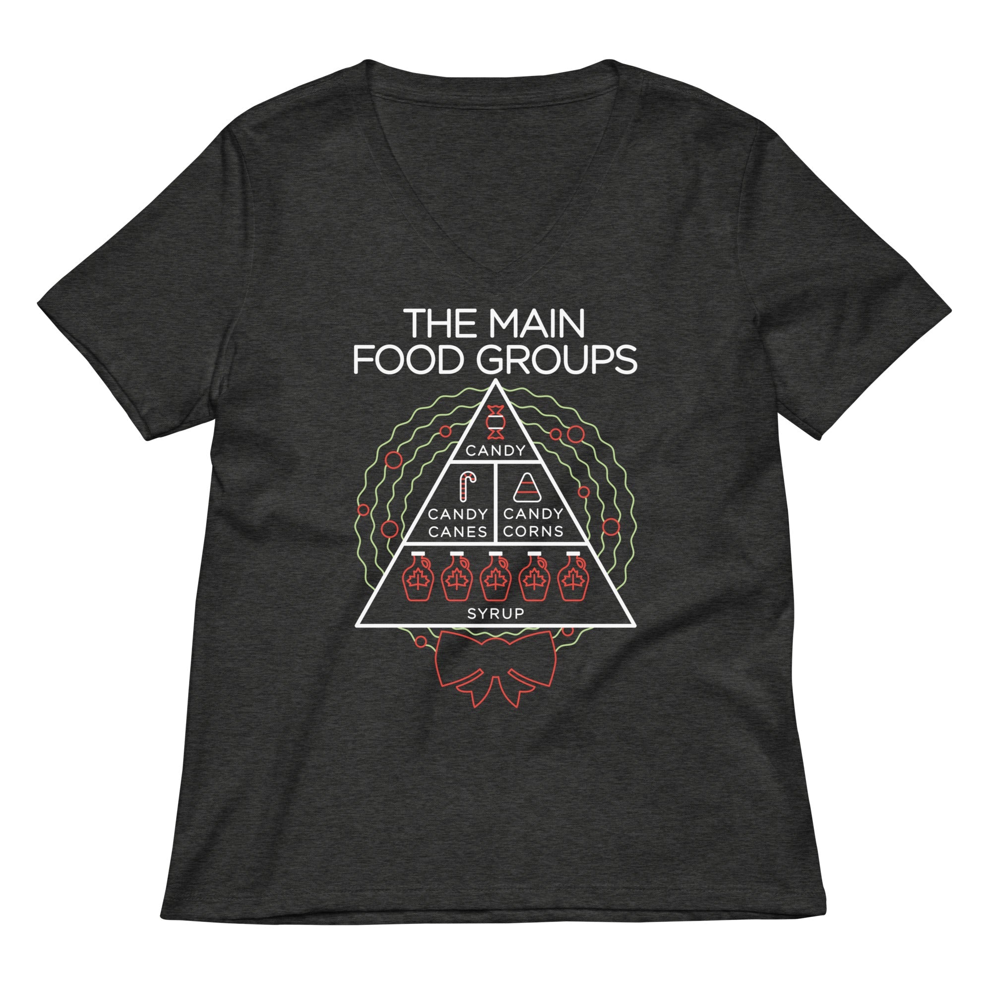 The Main Food Groups Women S V Neck Tee V Neck T Shirt Clean Design