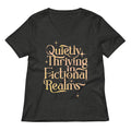 Quietly Thriving In Fictional Realms Women S V Neck Tee V Neck T Shirt Premium Print