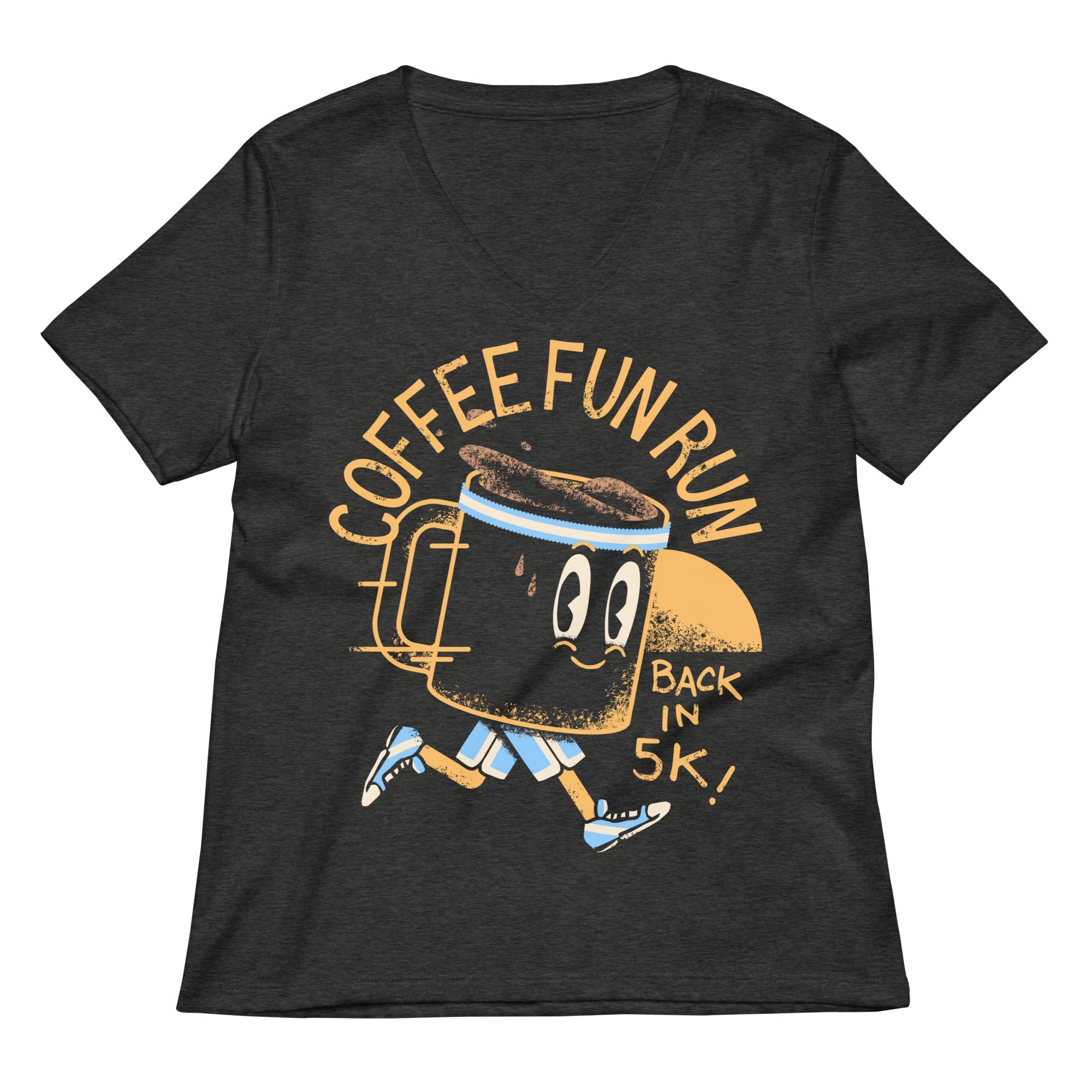 Coffee Fun Run Women S V Neck Tee V Neck T Shirt Gift Ready