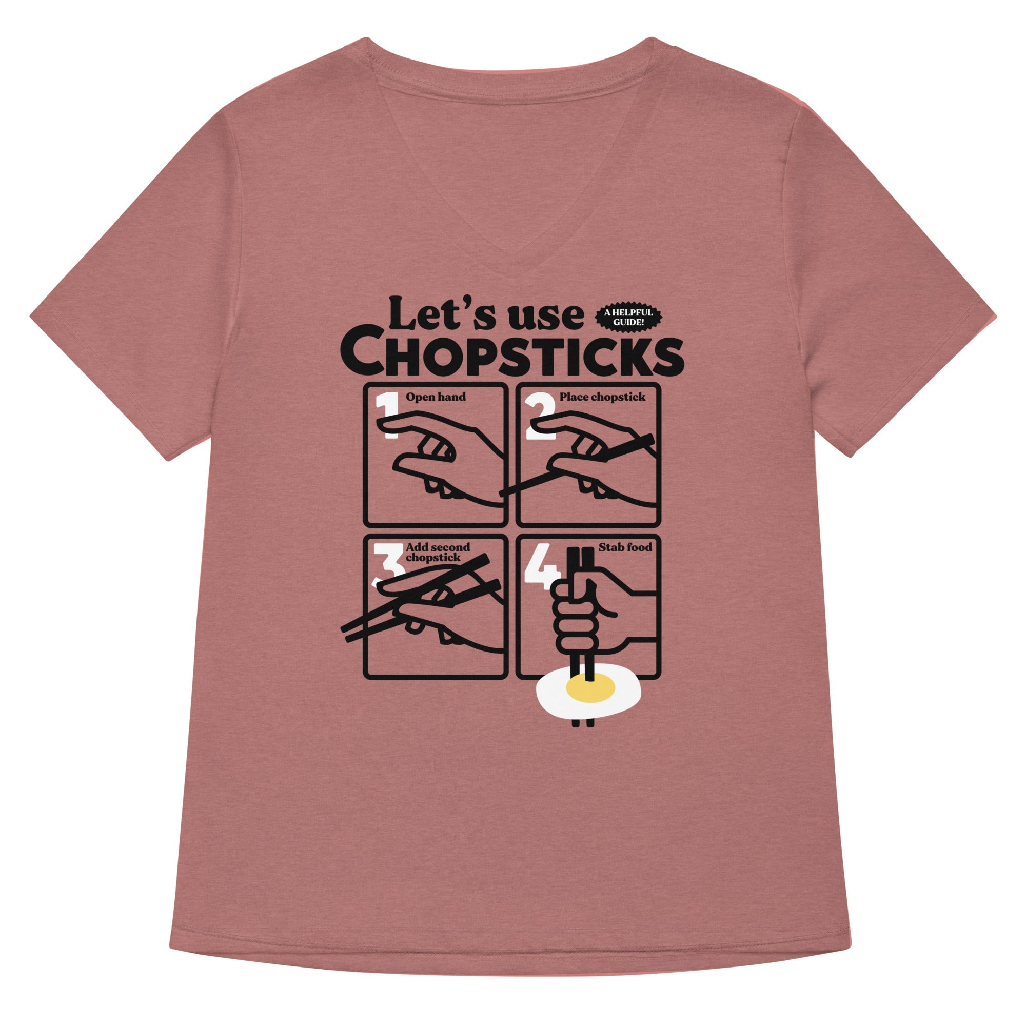 Let S Use Chopsticks Women V Neck Tee V Neck T Shirt Gift Ready