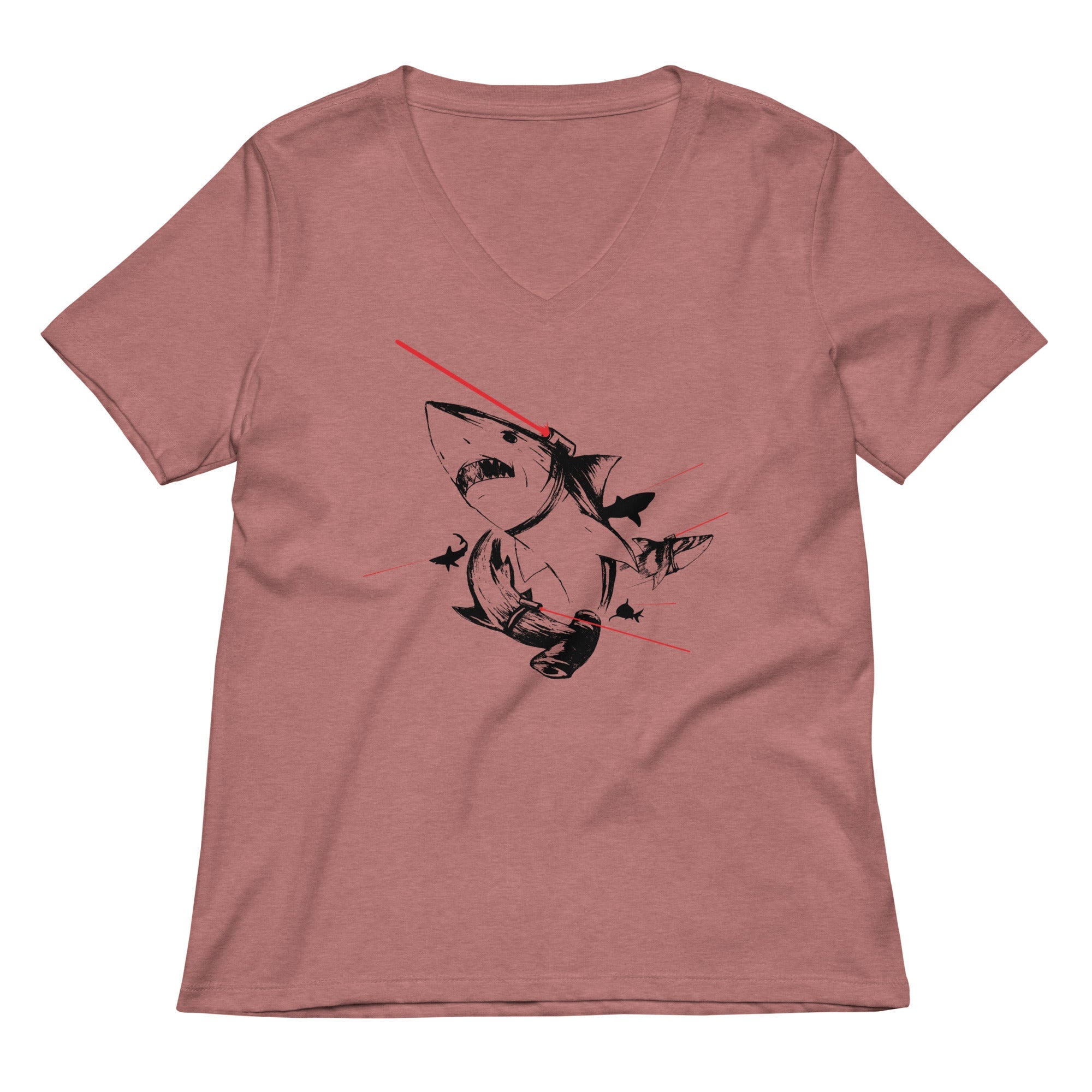 Sharks With Lasers Women S V Neck Tee V Neck T Shirt Gift Ready