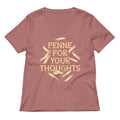 Penne For Your Thoughts Women S V Neck Tee V Neck T Shirt Clean Design