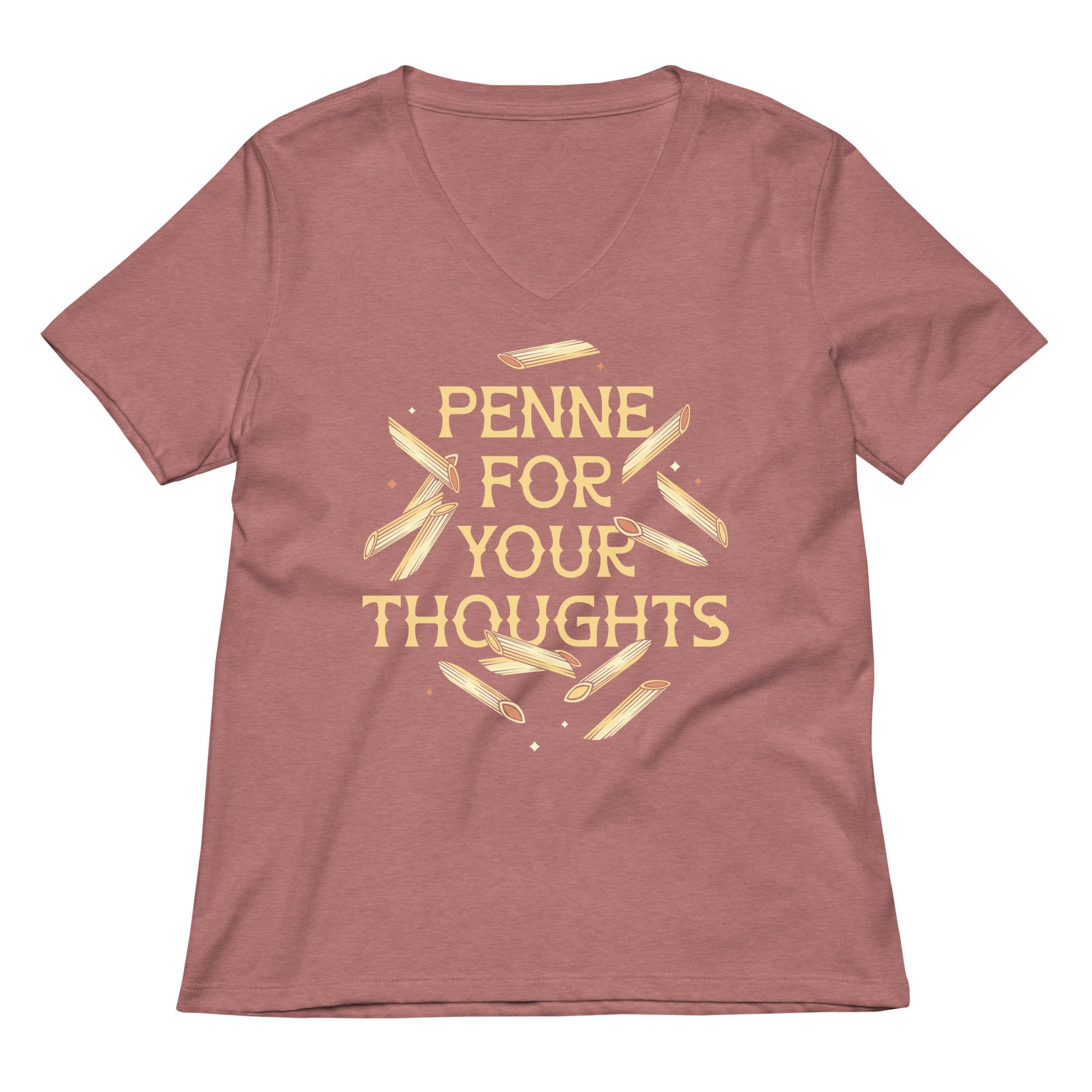 Penne For Your Thoughts Women S V Neck Tee V Neck T Shirt Clean Design