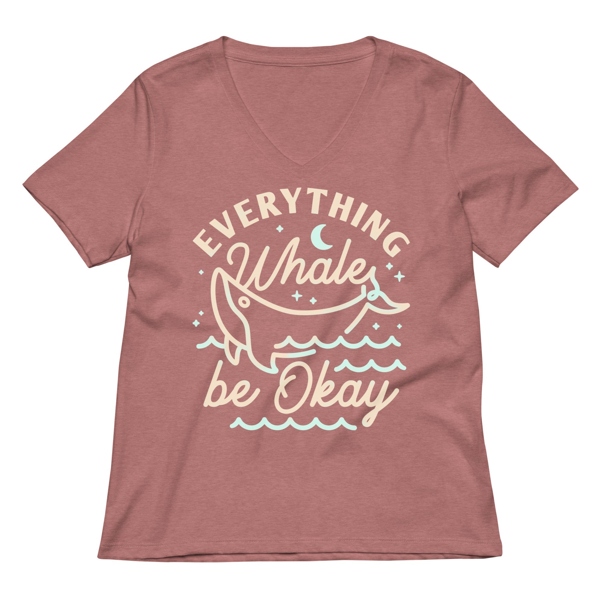 Everything Whale Be Okay Women S V Neck Tee V Neck T Shirt Minimal Style