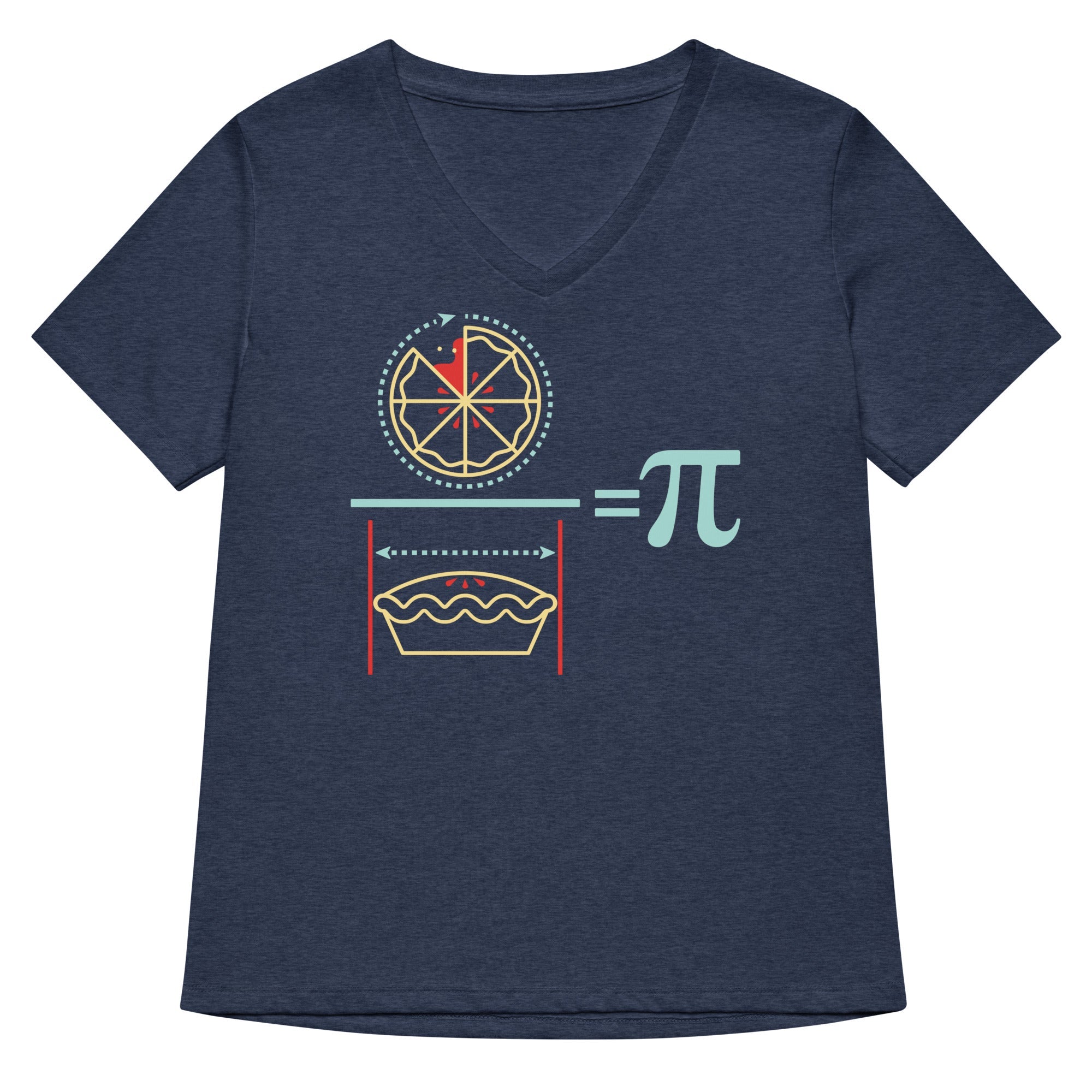 Pi Equation Women S V Neck Tee V Neck T Shirt US Trend