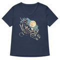 3 Tri Moon Women S V Neck Tee V Neck T Shirt Everyday Wear