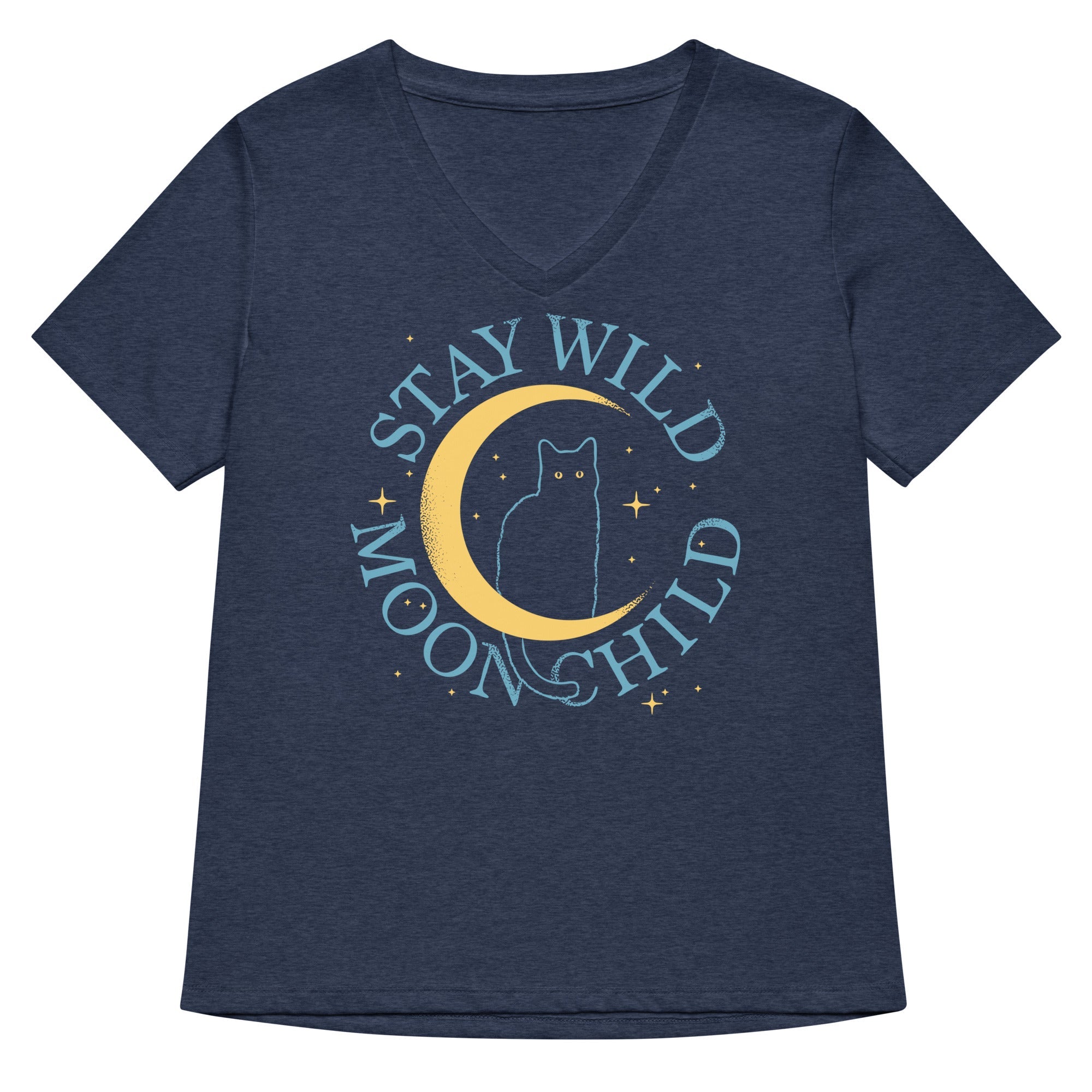 Stay Wild Moon Child Women S V Neck Tee V Neck T Shirt Premium Print