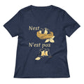 Nest N Est Pas Women S V Neck Tee V Neck T Shirt Premium Print