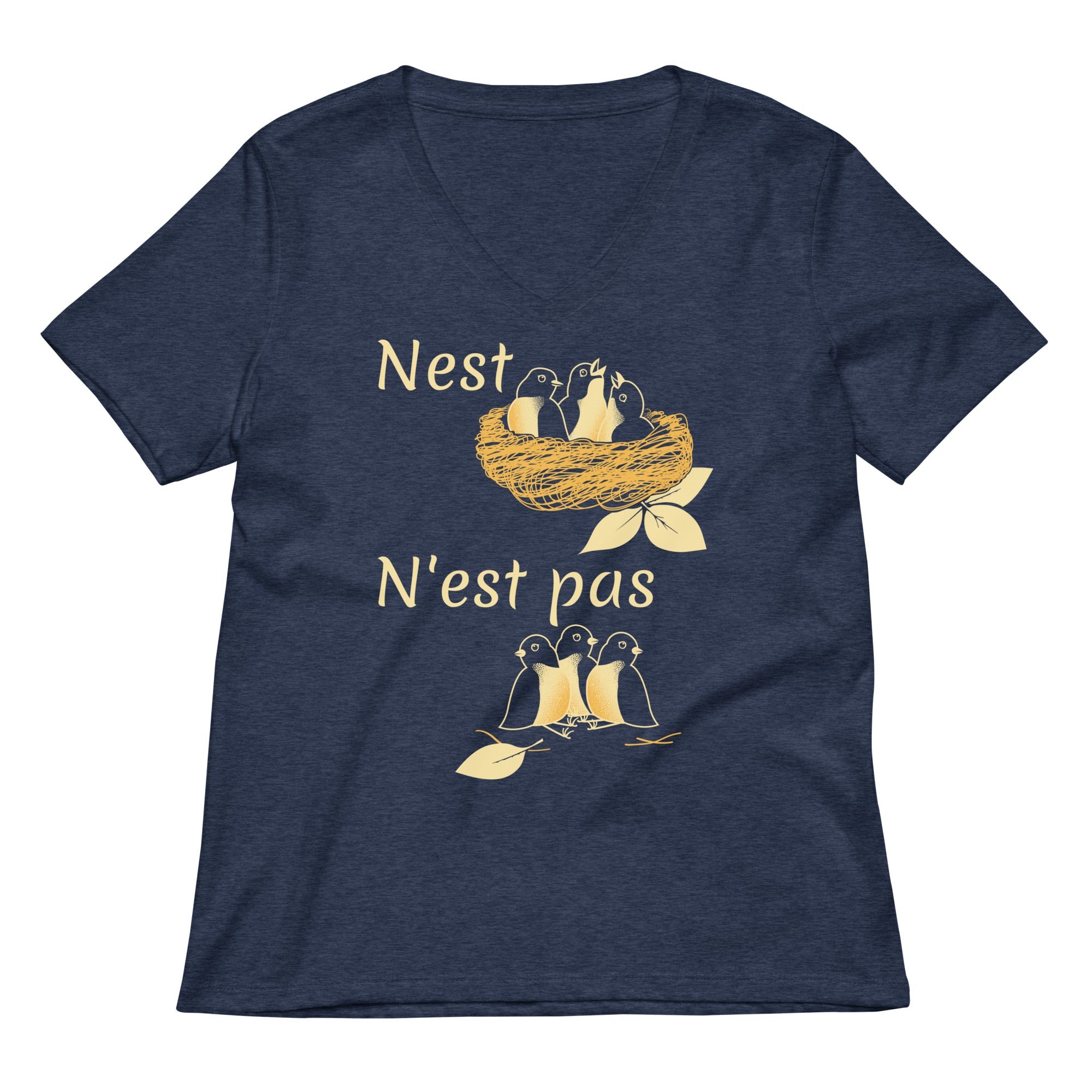 Nest N Est Pas Women S V Neck Tee V Neck T Shirt Premium Print