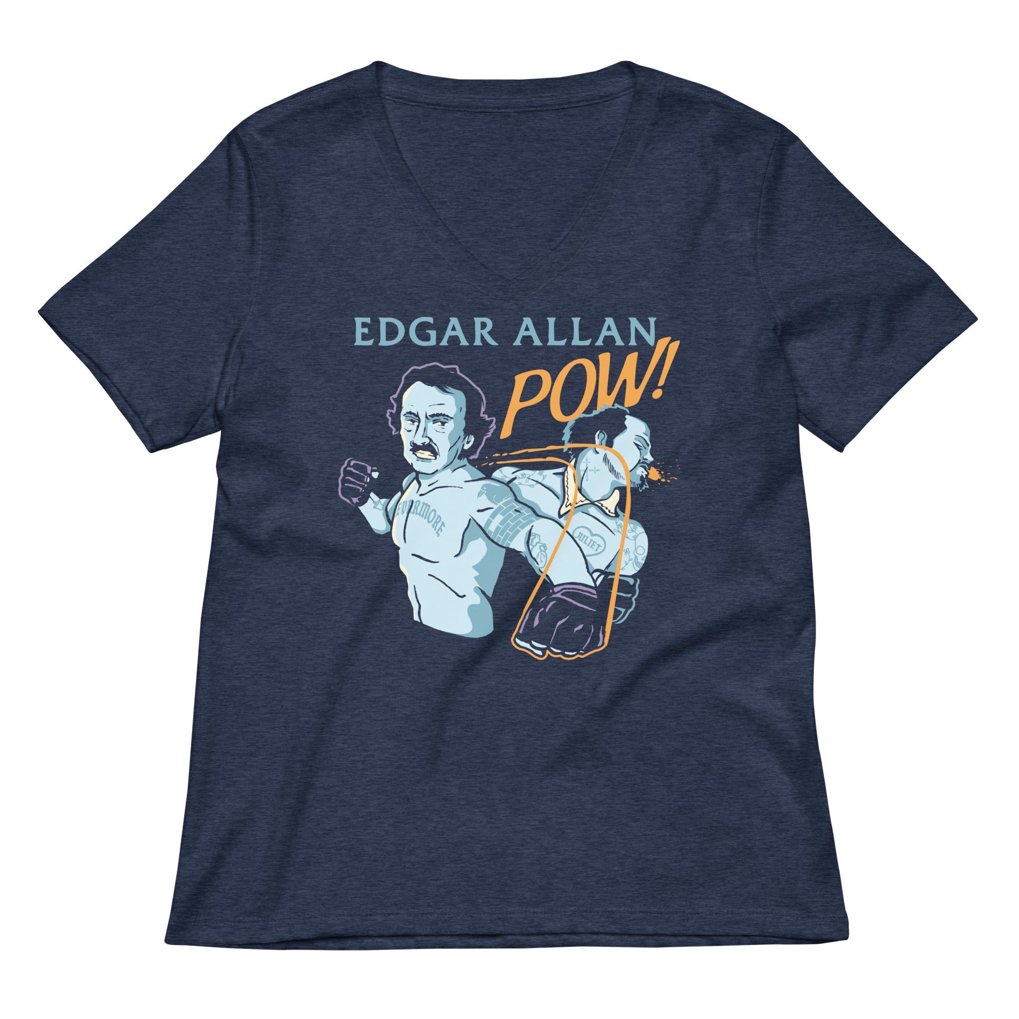 Edgar Allan Pow Women S V Neck Tee V Neck T Shirt Premium Print