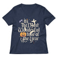 It S The Most Wonderful Time Of Year Halloween Women V Neck Tee V Neck T Shirt Everyday Wear