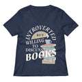 Introverted But Willing To Discuss Books Women S V Neck Tee V Neck T Shirt Gift Ready