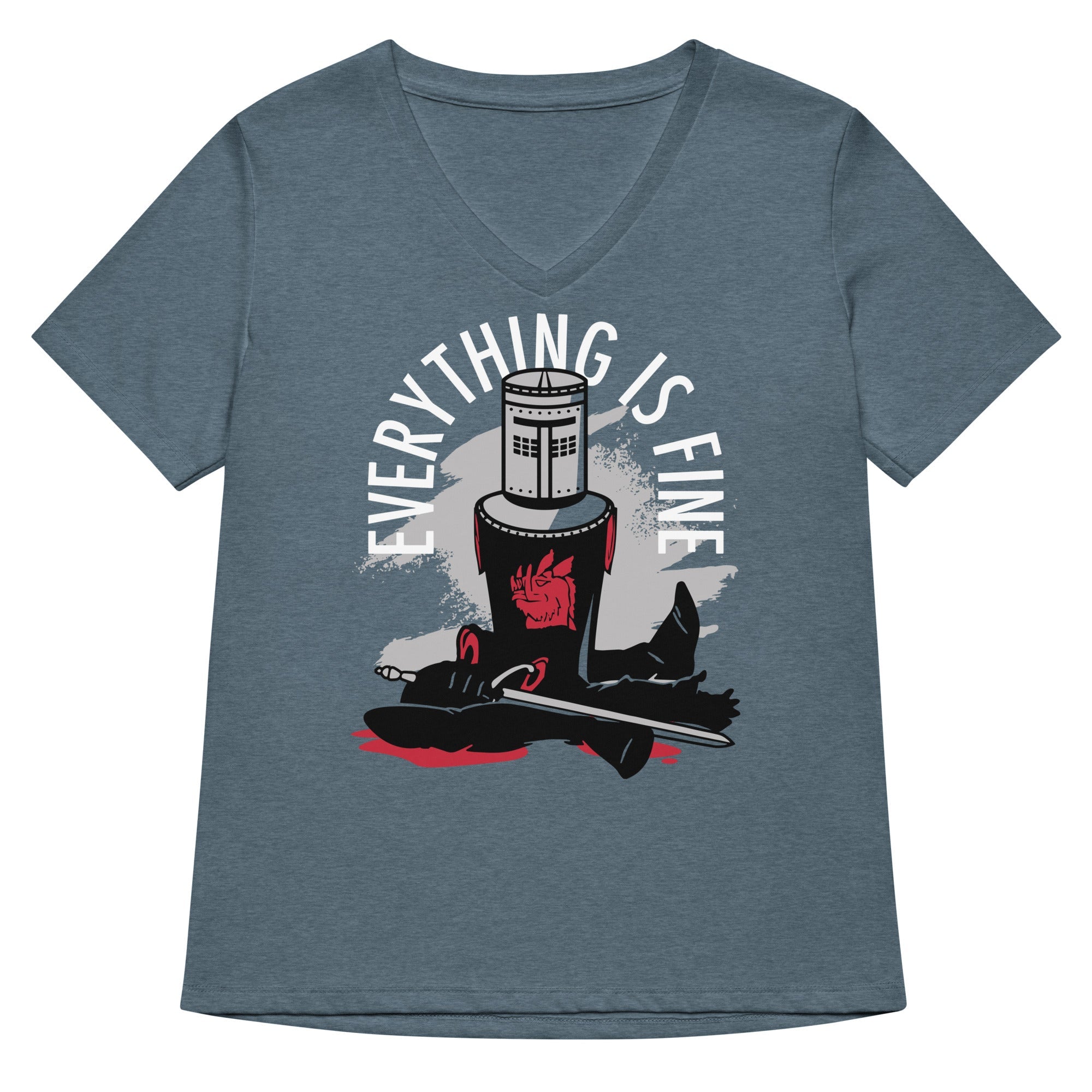 Everything Is Fine Women S V Neck Tee V Neck T Shirt US Trend