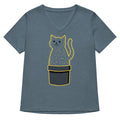 Catcus Women S V Neck Tee V Neck T Shirt Premium Print
