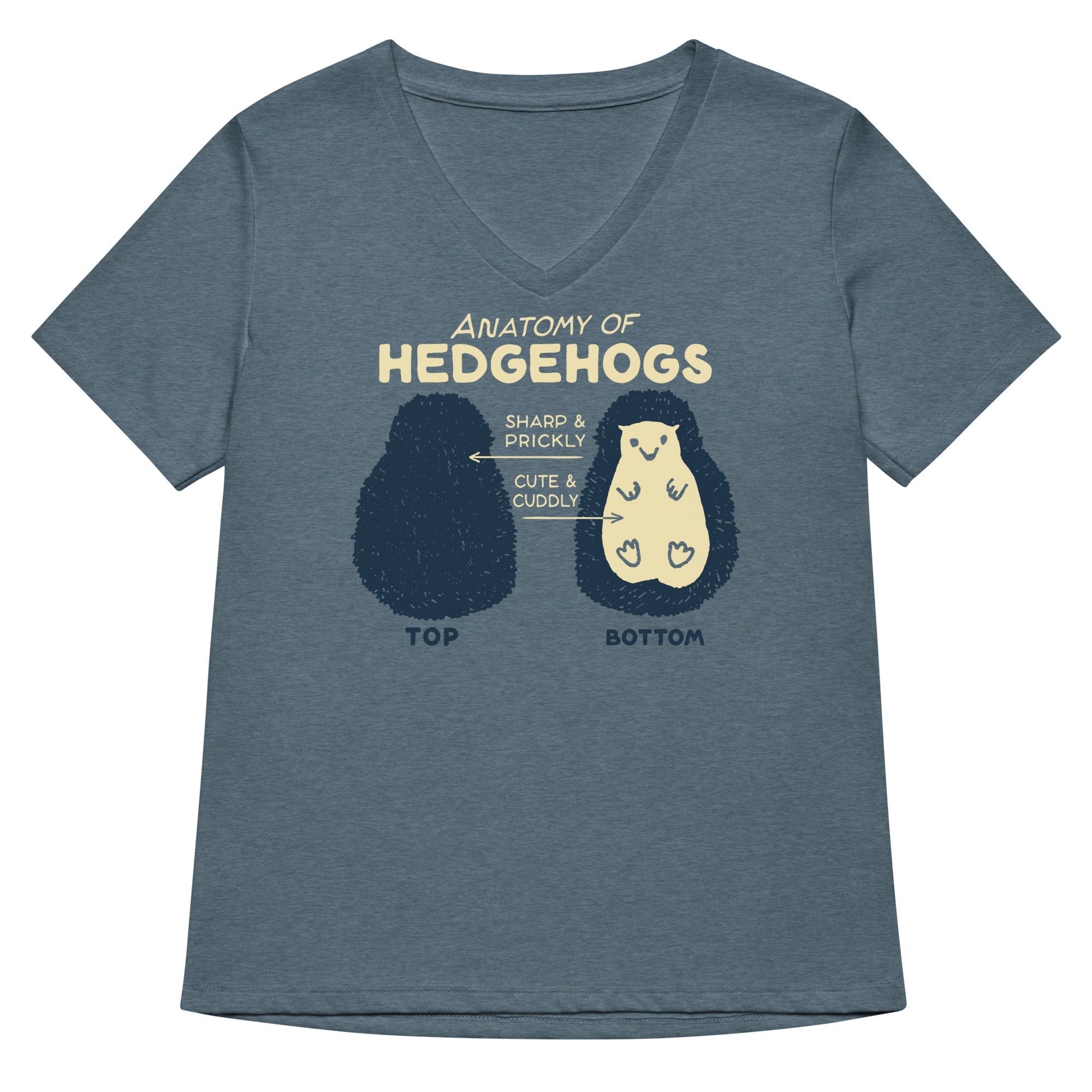Anatomy Of Hedgehogs Women S V Neck Tee V Neck T Shirt Premium Print