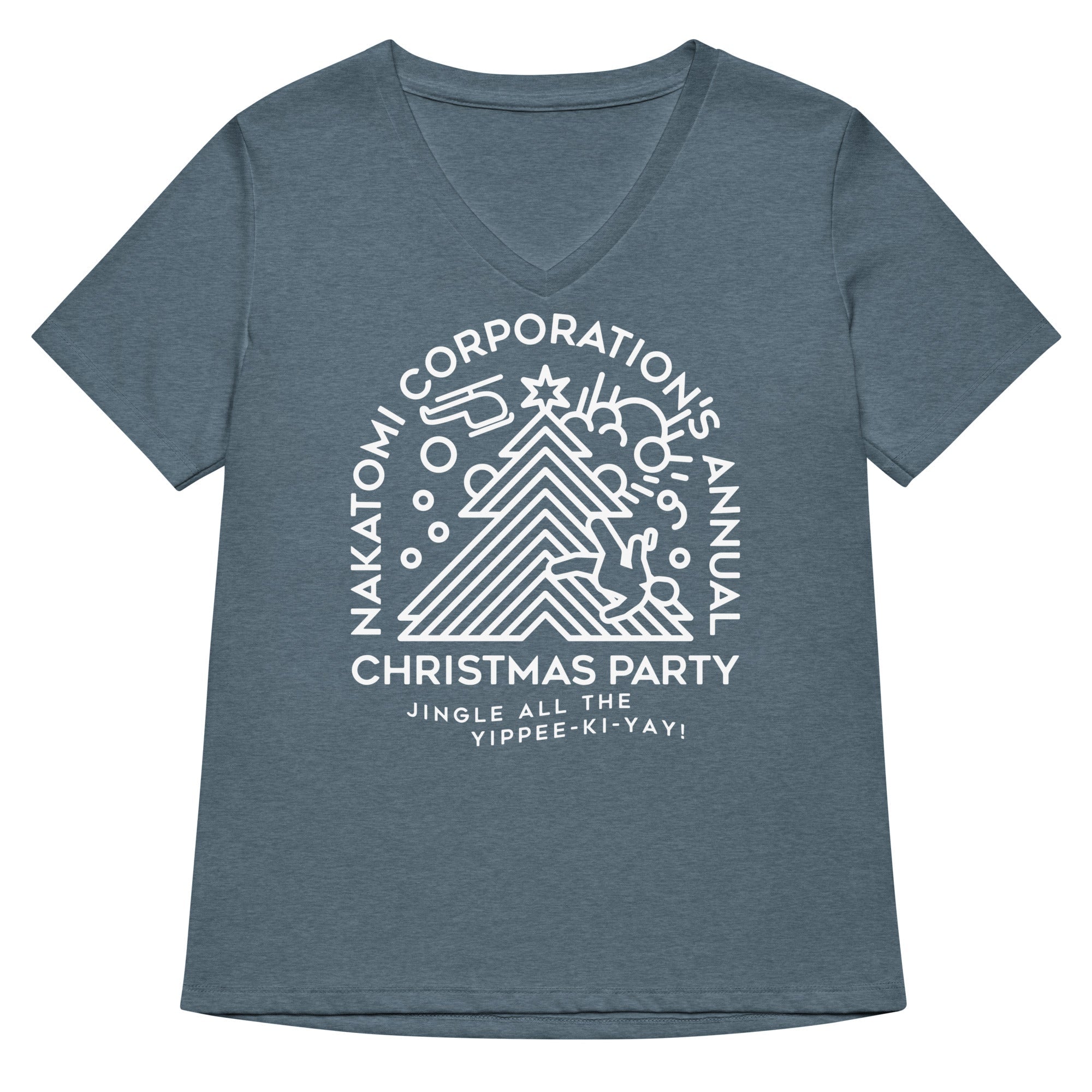 Nakatomi Christmas Party Women S V Neck Tee V Neck T Shirt Premium Print