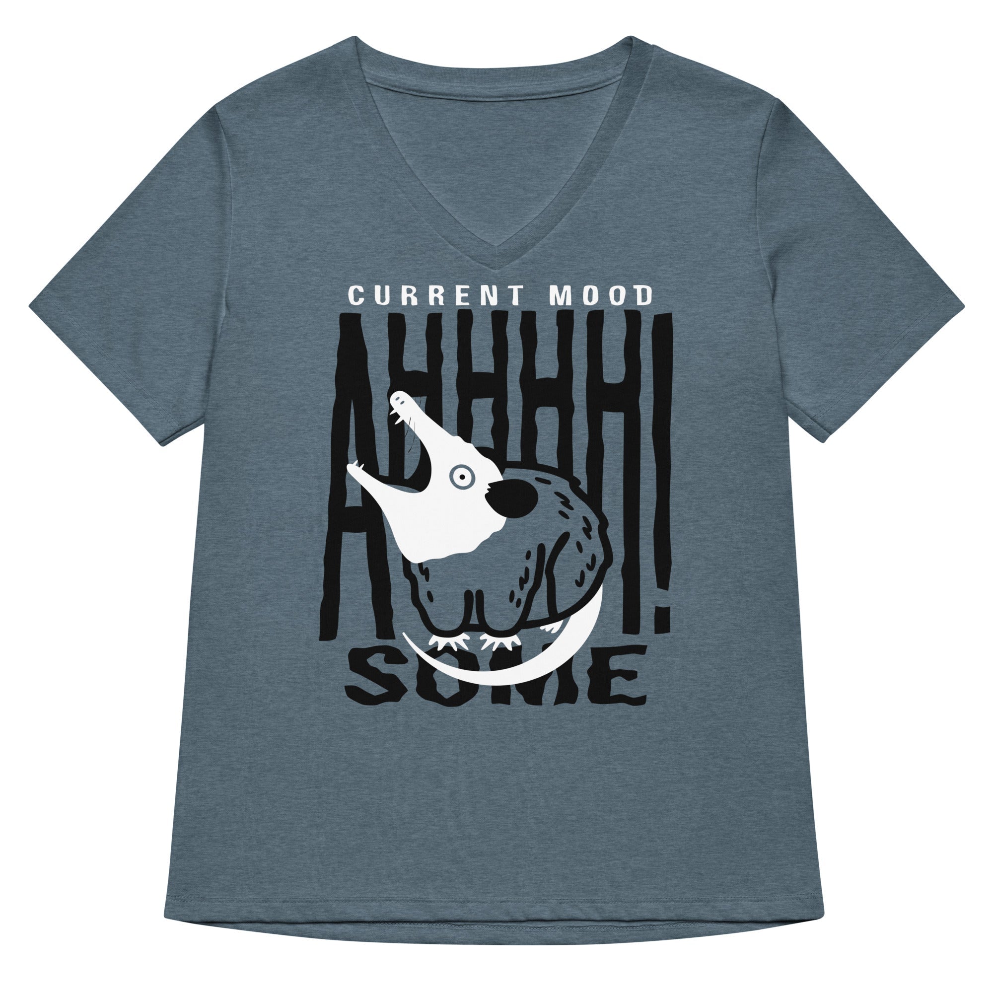 Current Mood Ahhhhsome Women S V Neck Tee V Neck T Shirt Premium Print