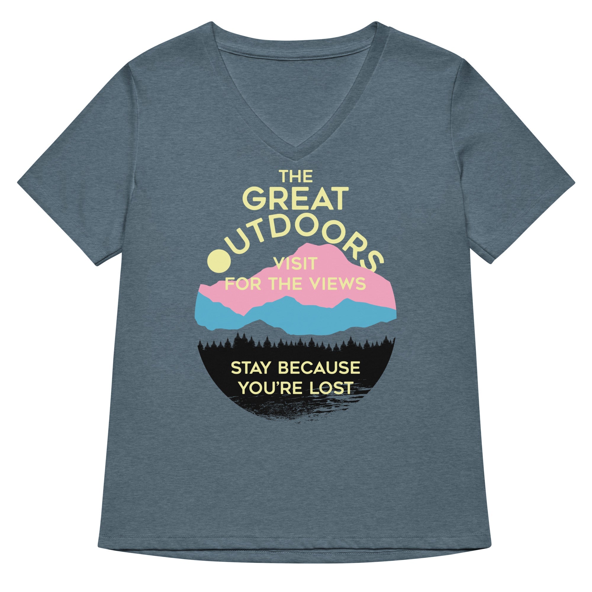 The Great Outdoors Women S V Neck Tee V Neck T Shirt Clean Design