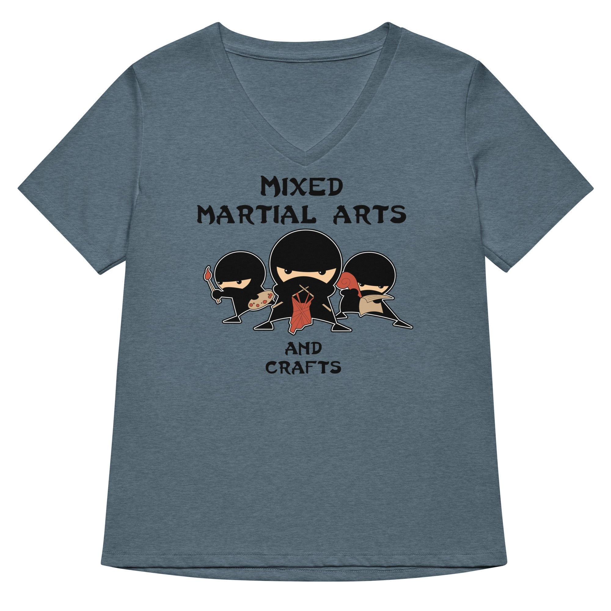 Mixed Martial Arts And Crafts Women S V Neck Tee V Neck T Shirt US Trend