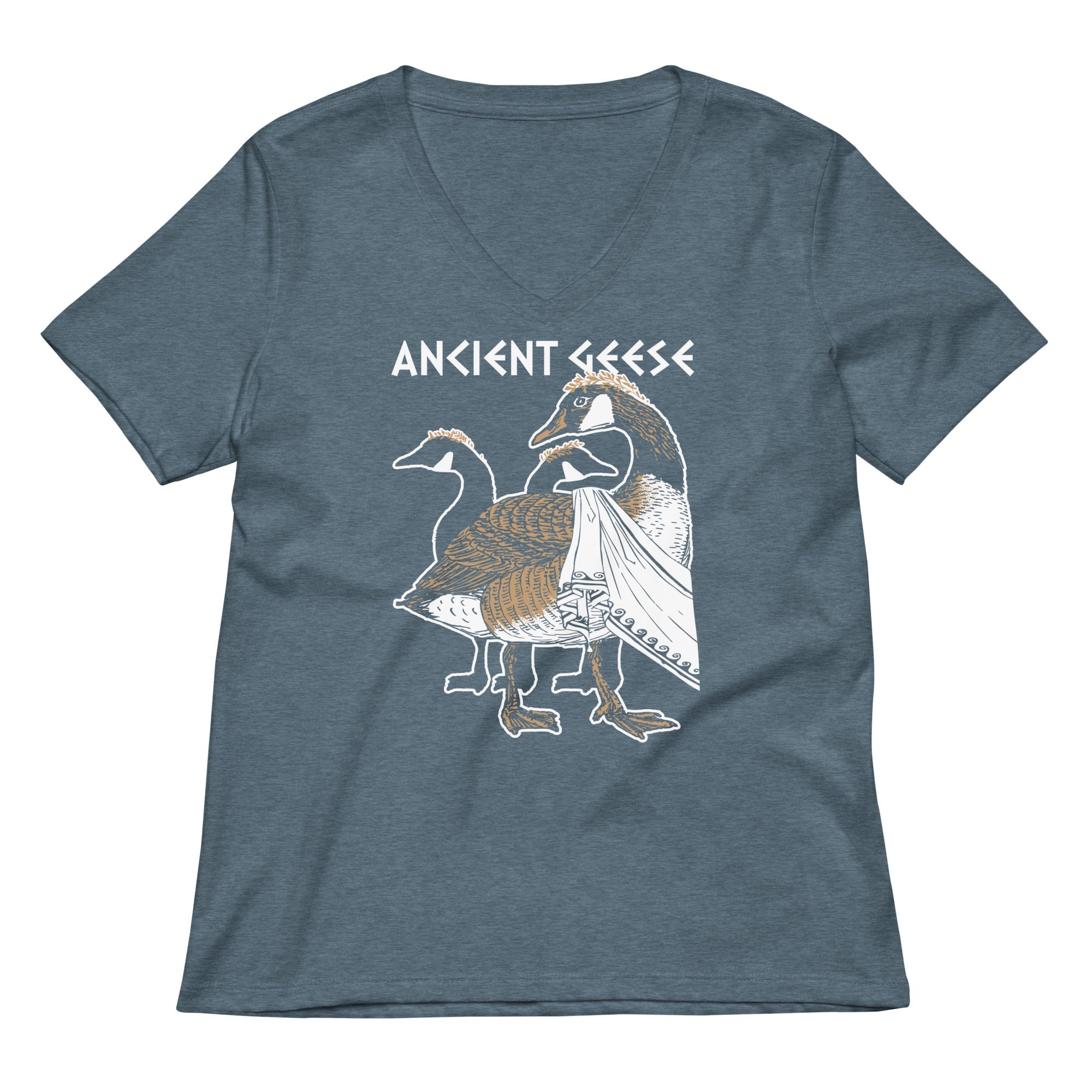 Ancient Geese Women S V Neck Tee V Neck T Shirt Gift Ready