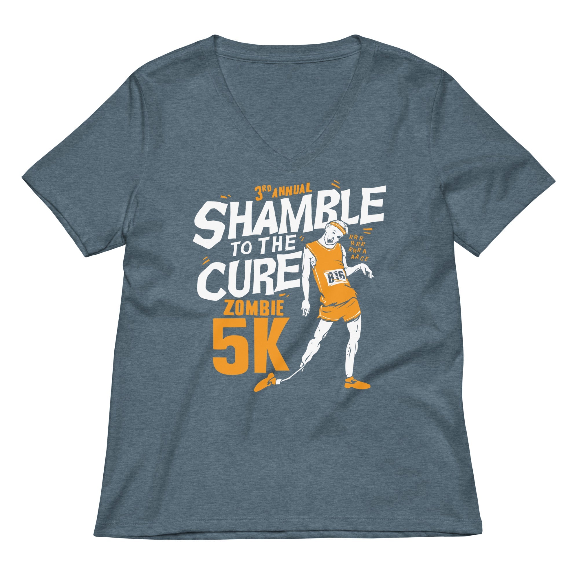 Shamble To The Cure Zombie 5k Women S V Neck Tee V Neck T Shirt Everyday Wear