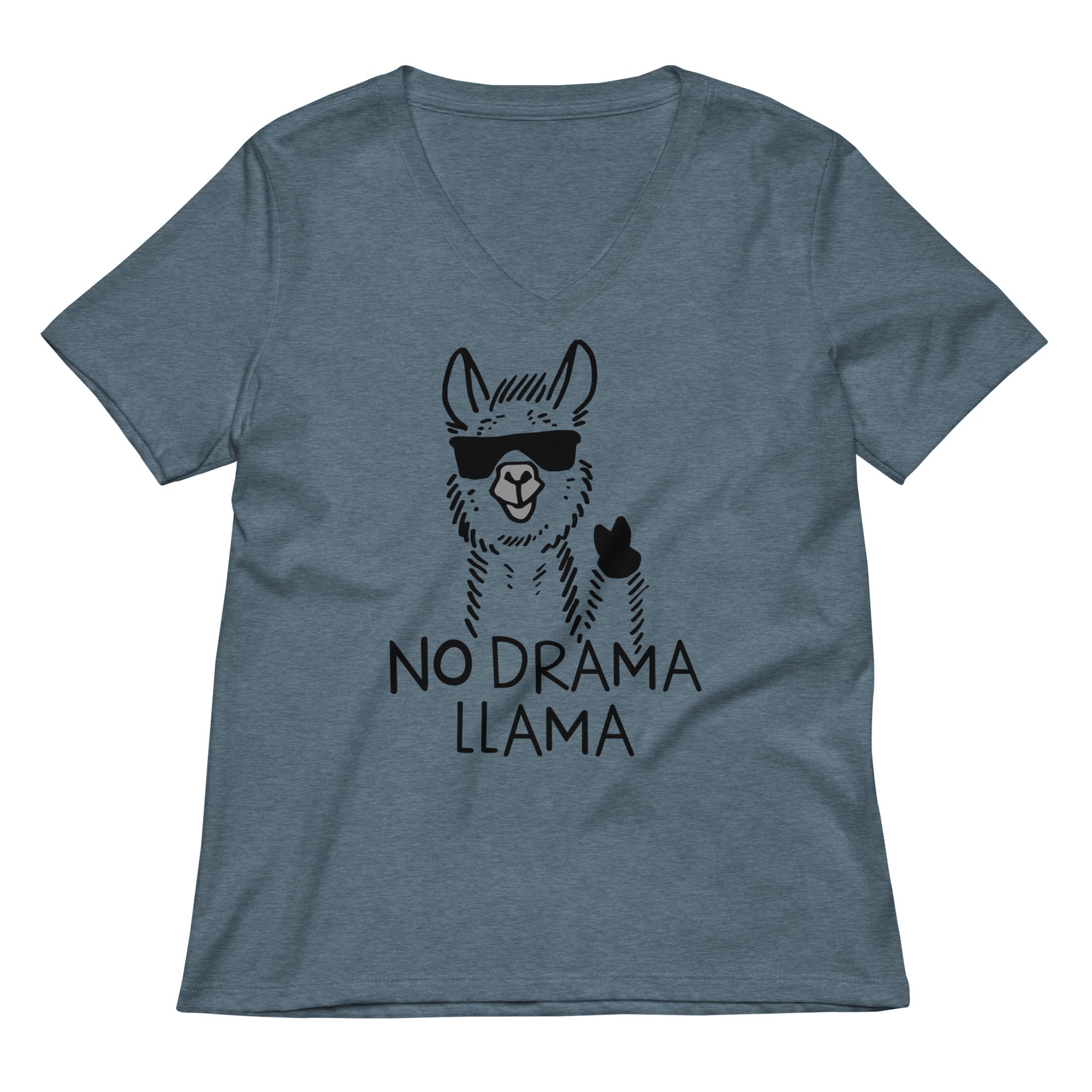 No Drama Llama Women S V Neck Tee V Neck T Shirt Minimal Style