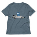 Time Machine X Two Women S V Neck Tee V Neck T Shirt Clean Design