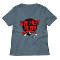 Live Fast Die Red Women S V Neck Tee V Neck T Shirt Premium Print