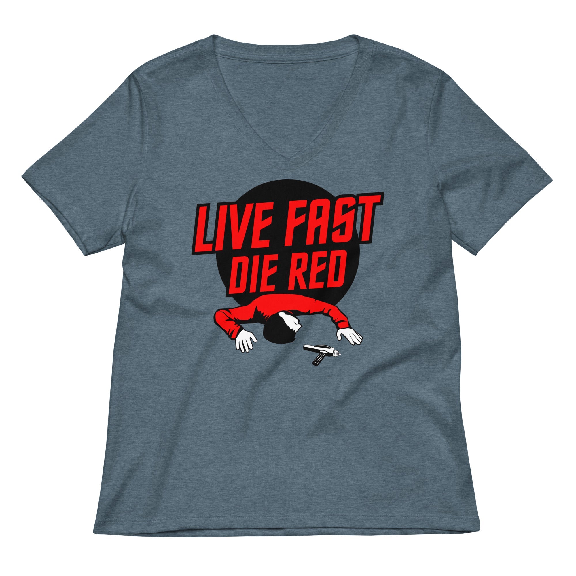 Live Fast Die Red Women S V Neck Tee V Neck T Shirt Premium Print