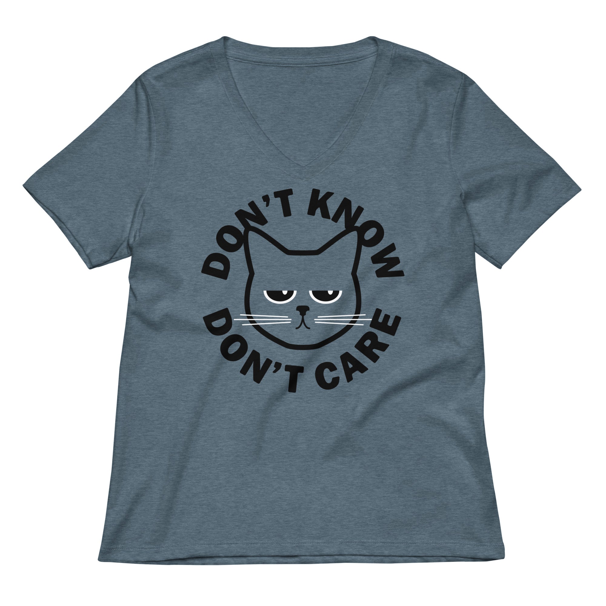 Don T Know Care Women S V Neck Tee V Neck T Shirt US Trend