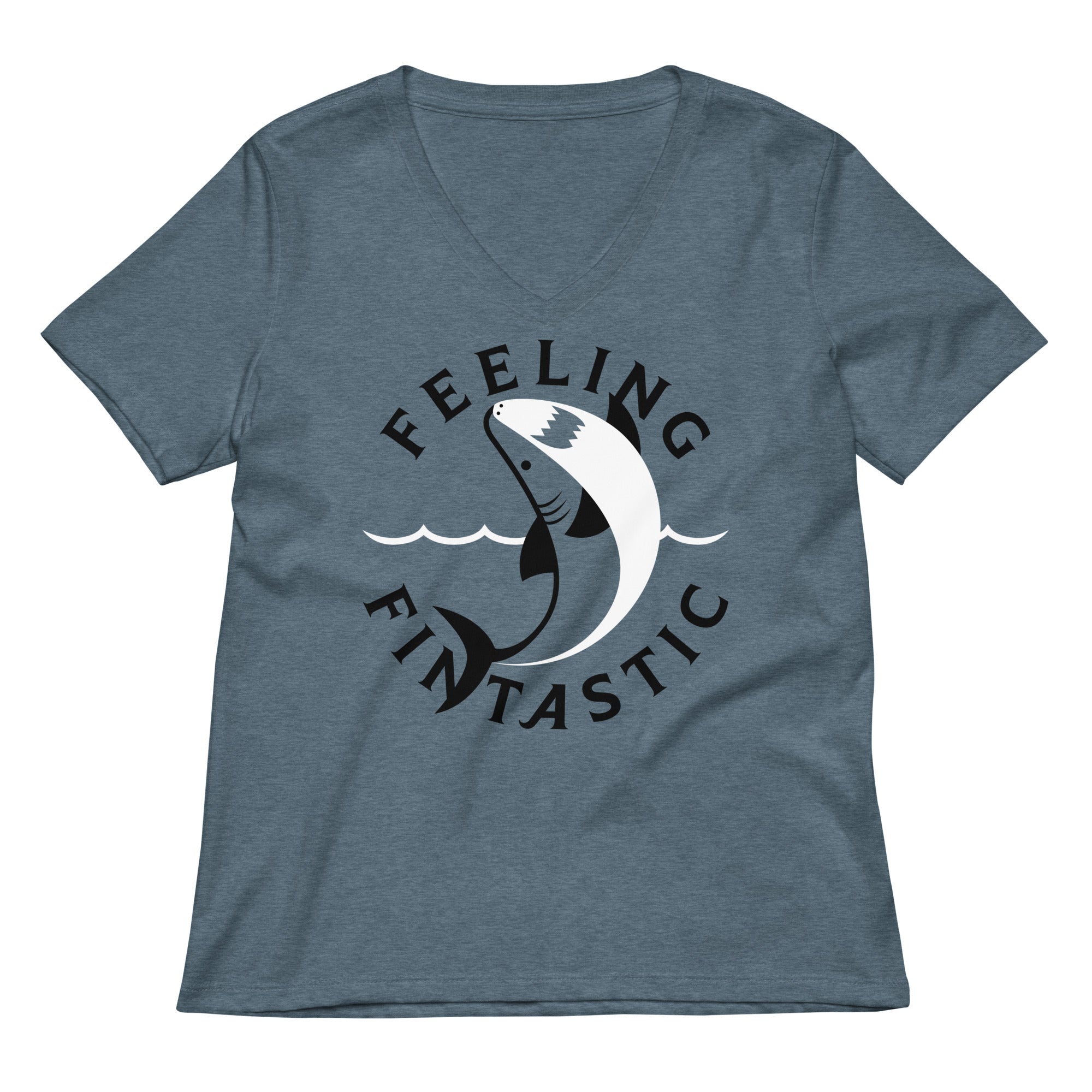 Feeling Fintastic Women S V Neck Tee V Neck T Shirt Minimal Style