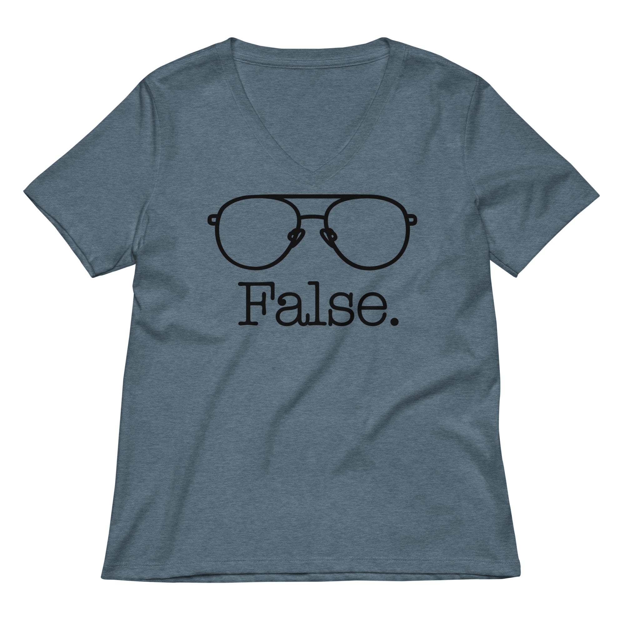 False Glasses Women S V Neck Tee V Neck T Shirt Gift Ready