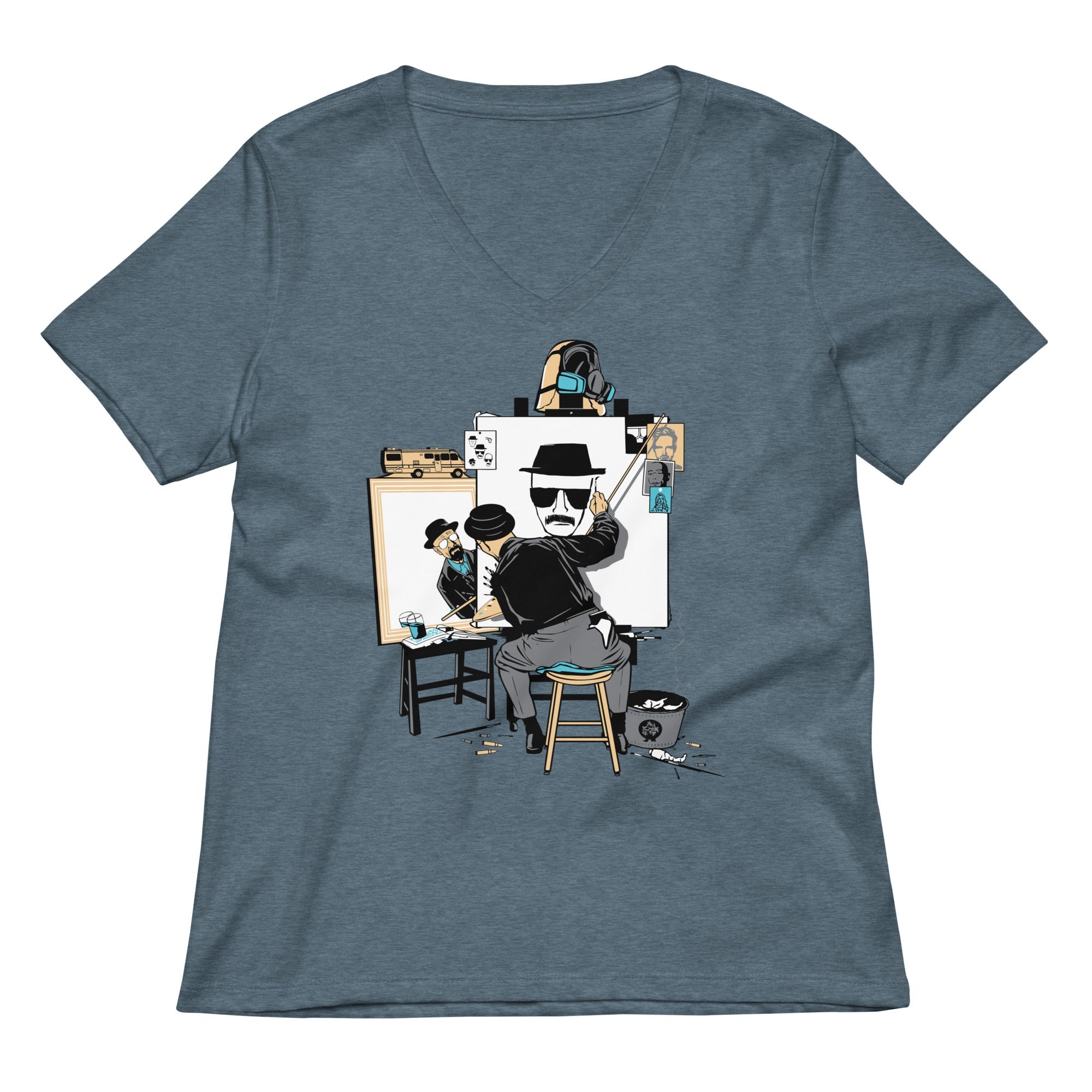 Heisenberg Self Portrait Women S V Neck Tee V Neck T Shirt Premium Print
