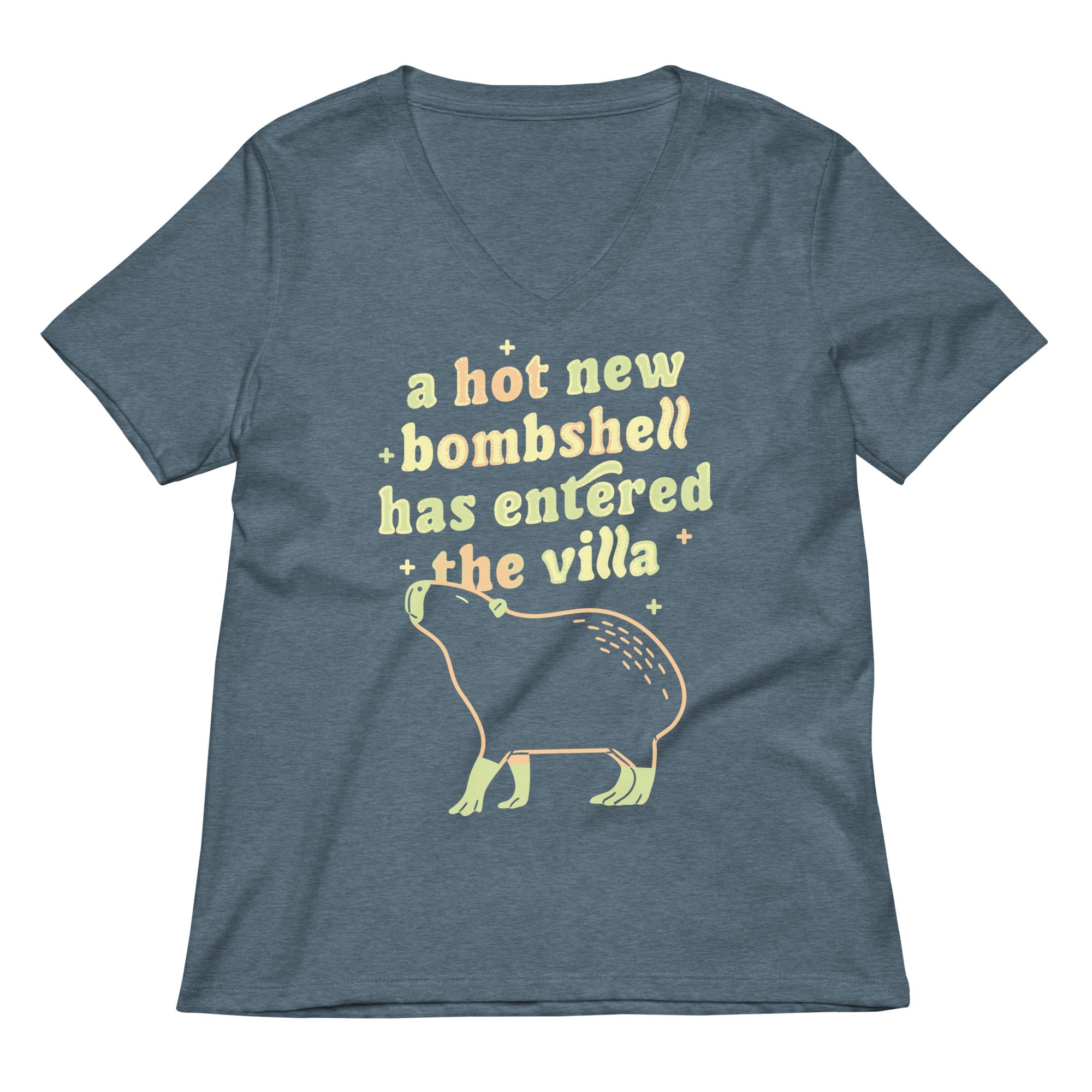 A Hot New Bombshell Has Entered The Villa Women S V Neck Tee V Neck T Shirt Clean Design