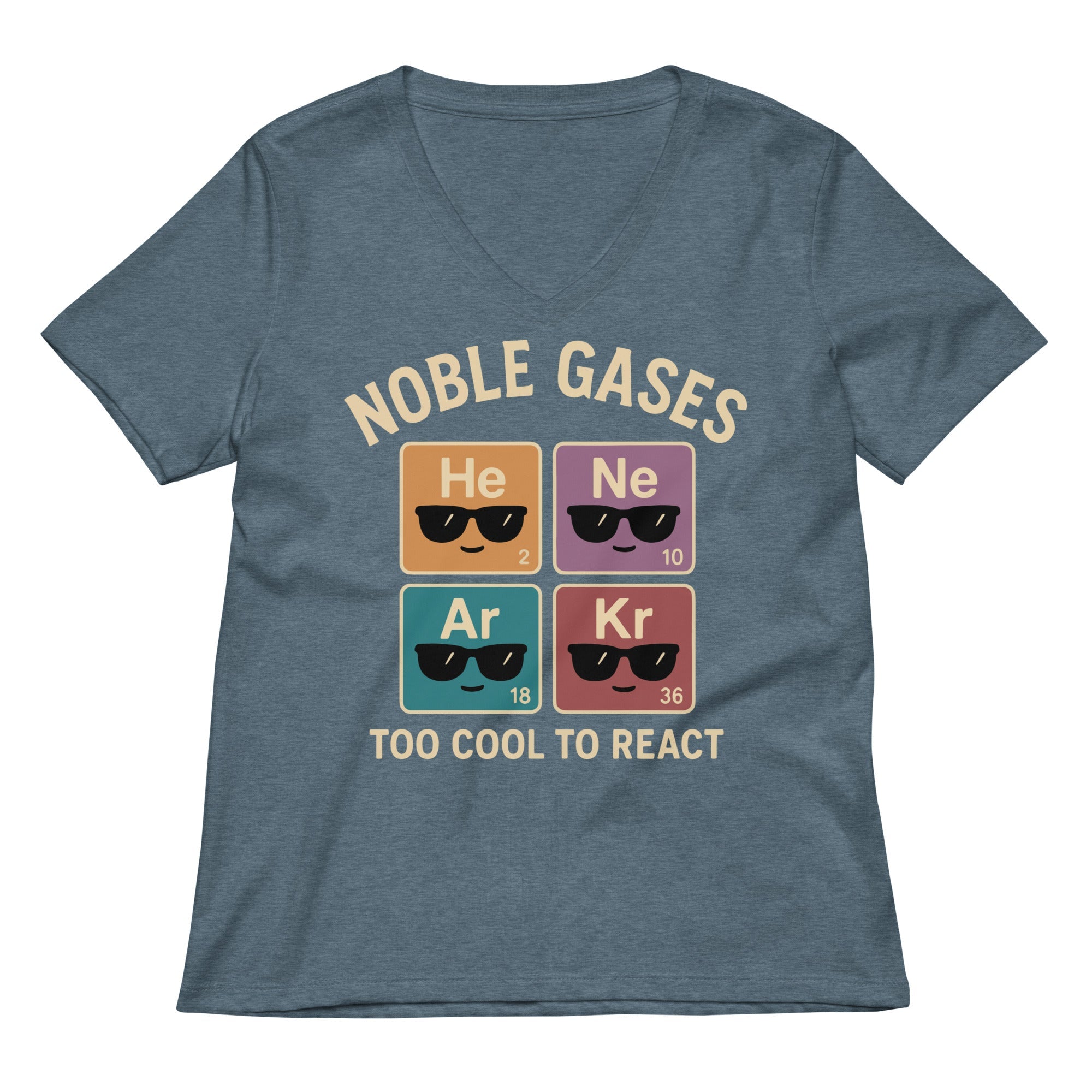 Noble Gases Women S V Neck Tee V Neck T Shirt Premium Print