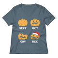 Pumpkin Months Women S V Neck Tee V Neck T Shirt Everyday Wear