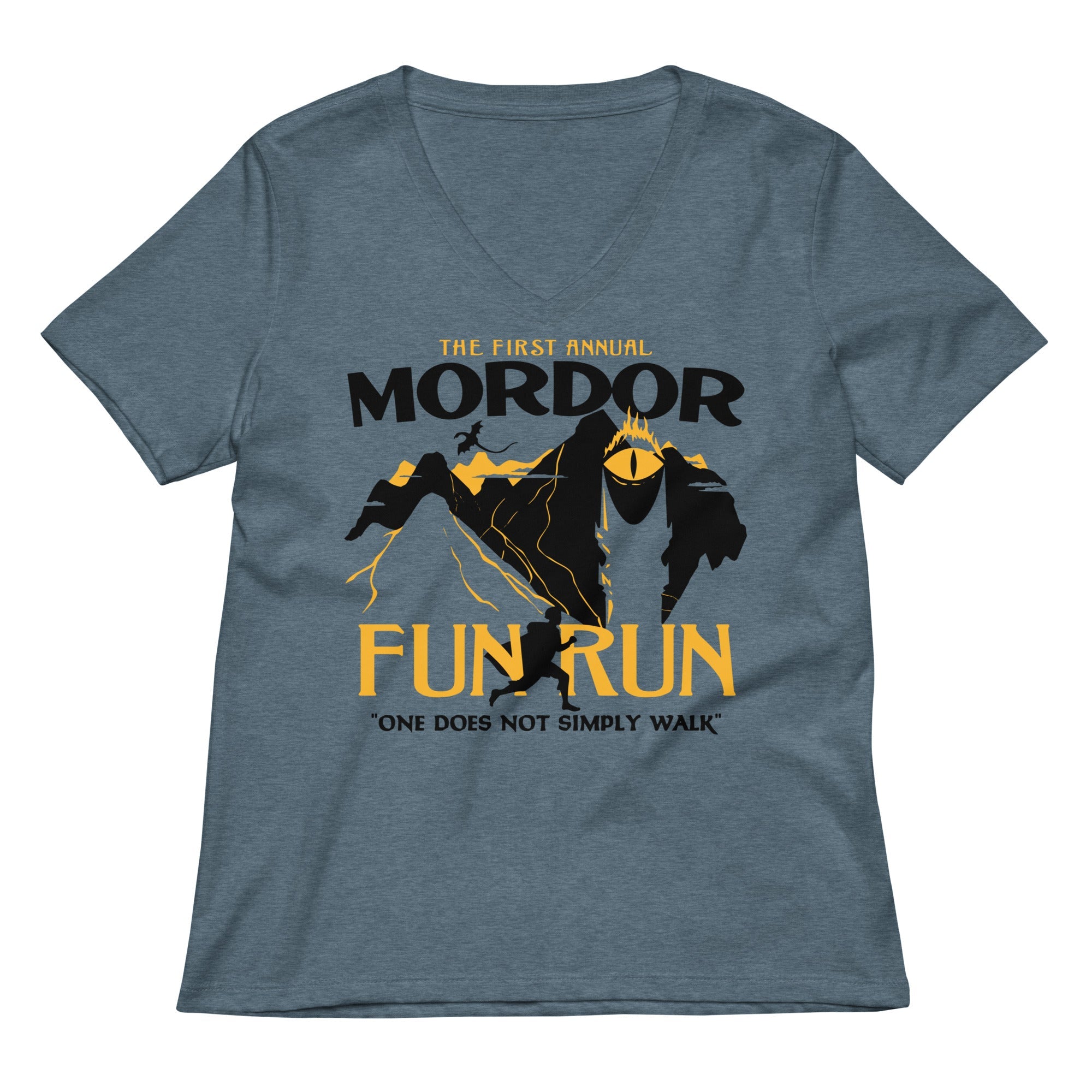 Mordor Fun Run Women S V Neck Tee V Neck T Shirt Everyday Wear