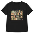 Believe In Your Shelf Women S V Neck Tee V Neck T Shirt US Trend