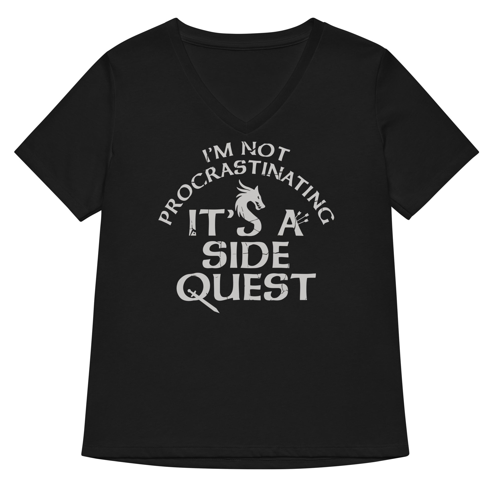 I M Not Procrastinating It S A Side Quest Women V Neck Tee V Neck T Shirt US Trend