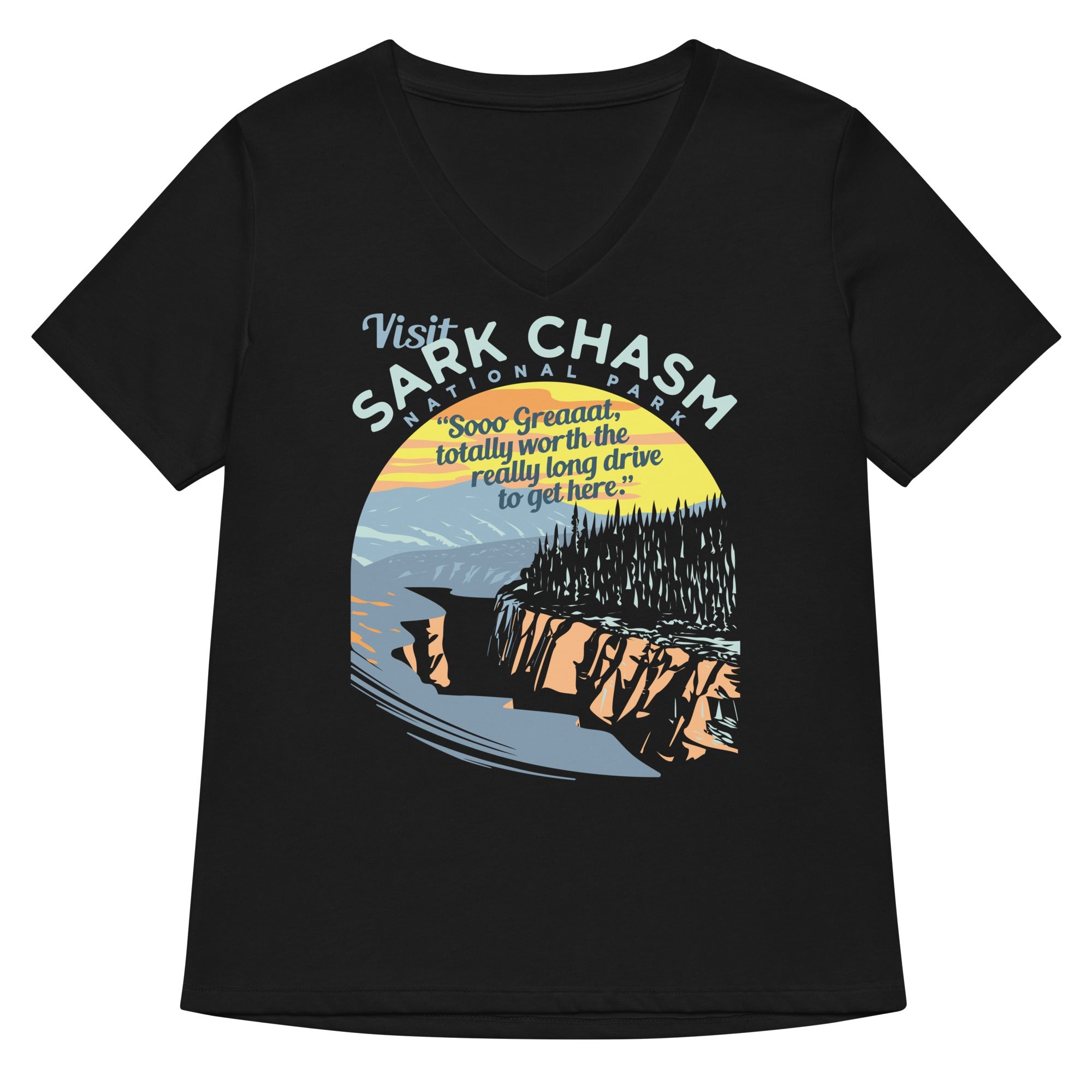 Visit Sark Chasm Women S V Neck Tee V Neck T Shirt Minimal Style